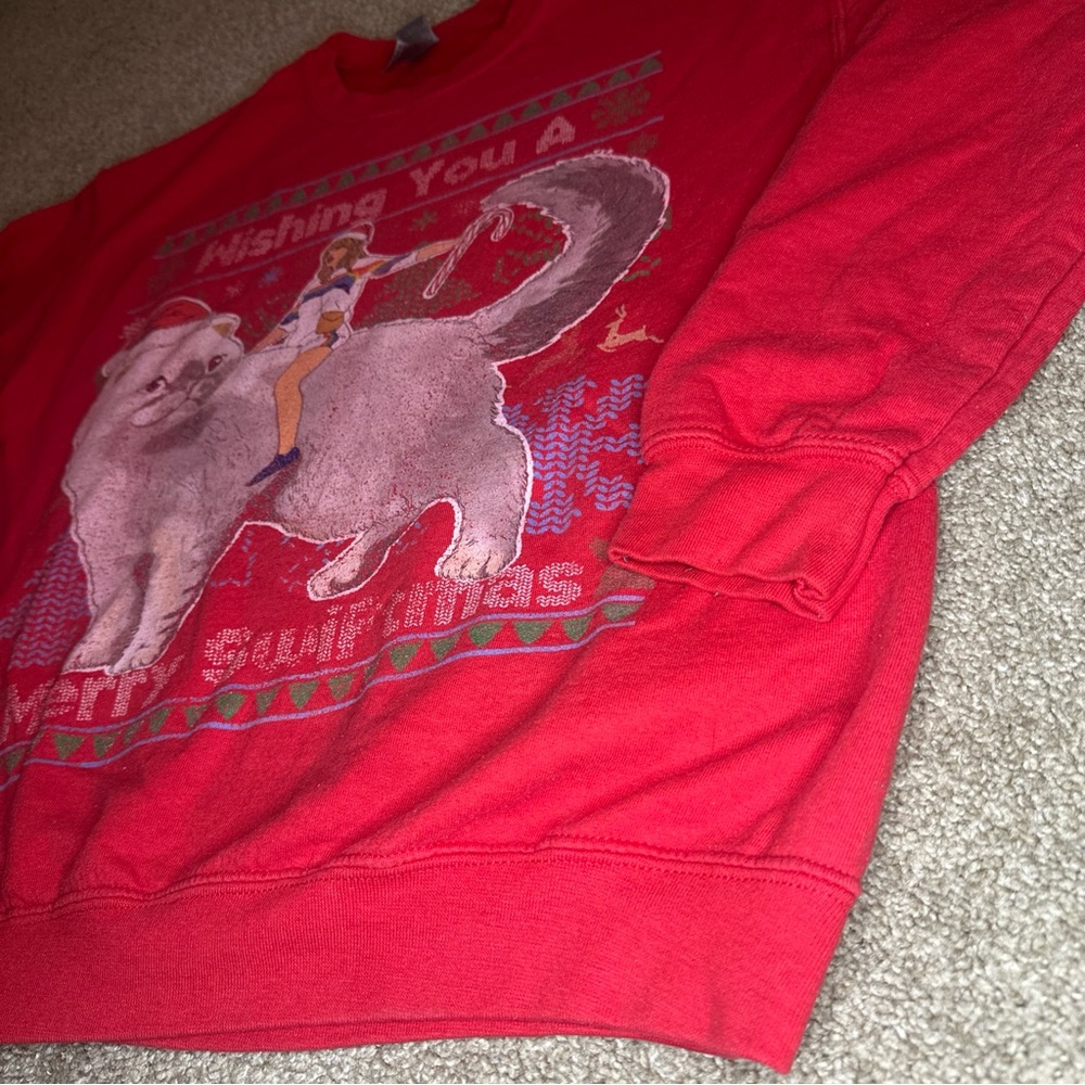 Gildan Red Christmas Taylor Swift Cat Sweater - Picture 3 of 12